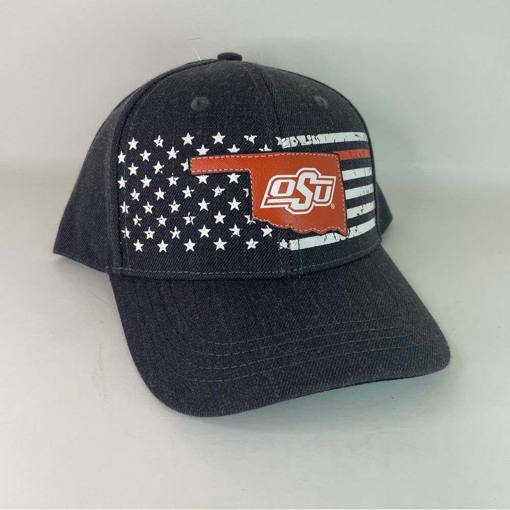 NWT Oklahoma State OSU Gray Baseball Cap with Flag